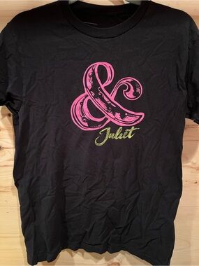 Broadway And & Juliet Black Kids Short-Sleeve Tee with Pink Ampersand Graphic